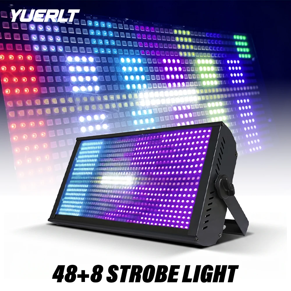 

YUERLT 200w LED 48+8 Zone 864PCS RGBW Party Strobe DMX512 Stage Lighting Wash For Christmas Home Party Dj Disco Club Effect