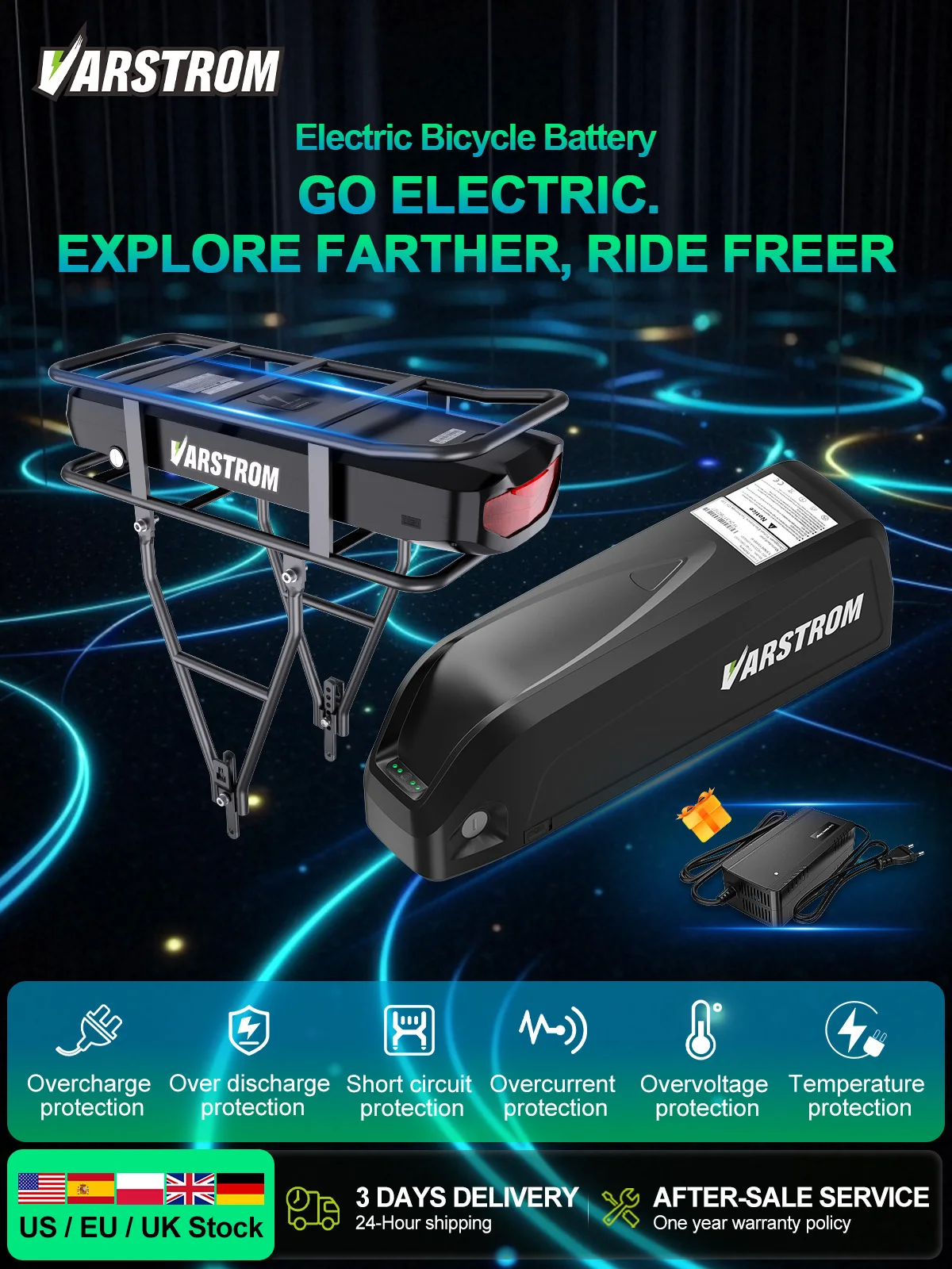 AliExpress varstrom [3 Day Delivery] Hailong eBike Battery 48V 36V 52V 25Ah 30Ah 20Ah Original Electric Cycle Lithium Battery Pack 21700 18650 Cells