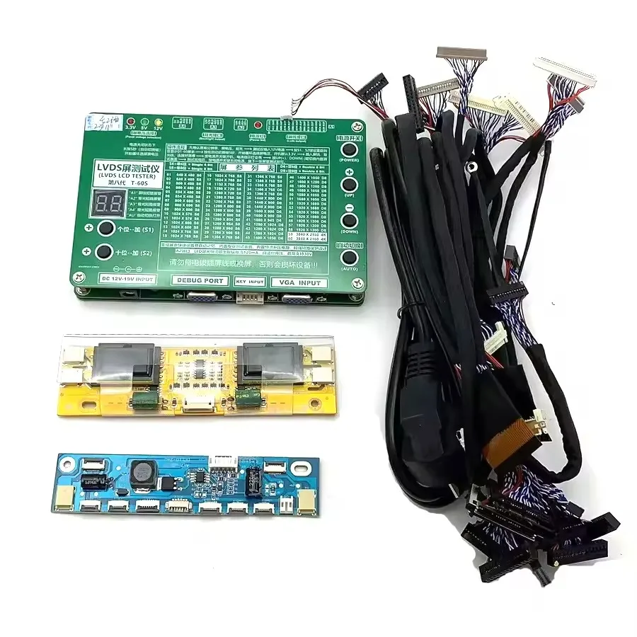 New Upgrade  Laptop TV/LCD/LED Test Tool Kit 7 -84 Inch LVDS Led Panel Tester 14pcs/LVDS Cables + High-pressure Board + Adapter