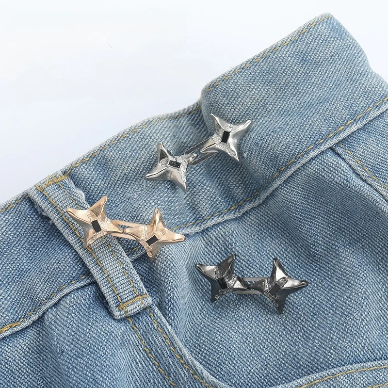 Adjustable Star Waist Tightener Clip - No Sew Jean Buttons for Women's Loose Jeans Skirts Dresses Fashion Waist Accessories Gift