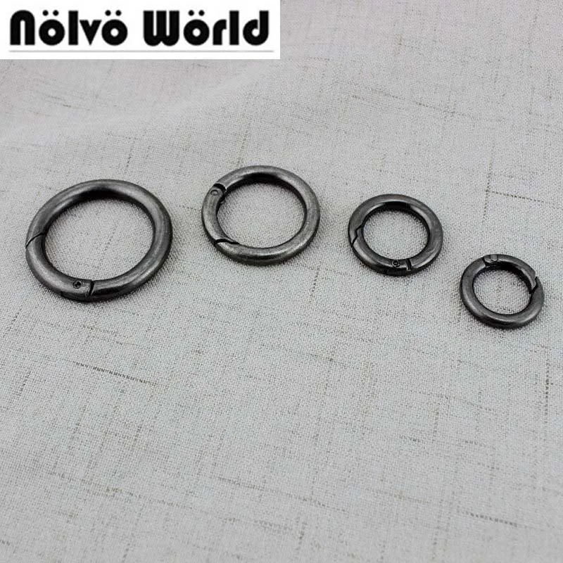 10-100pcs Wholesale Inside 18mm 25mm Gunmetal Nickel Snap Spring Ring for Making Purse Bag Handbag Handle Connector