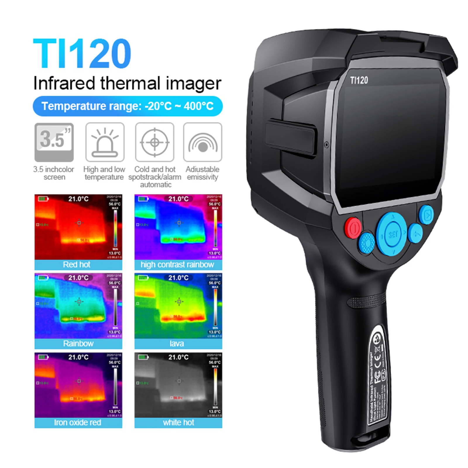 プロフェッショナル赤外線熱画像、高解像度カメラ、産業用温度テスト回路、ti20