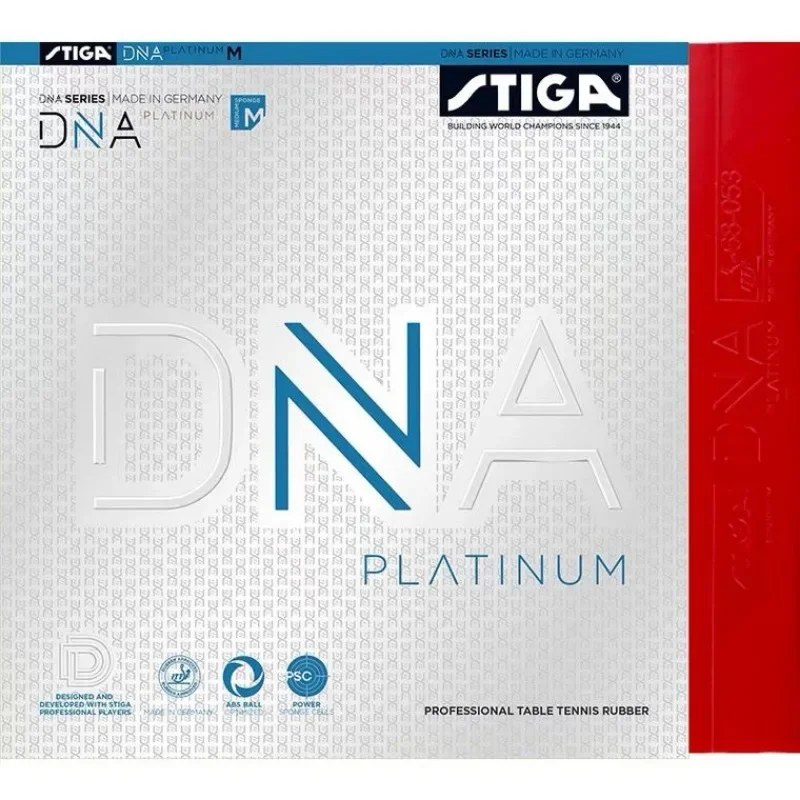 STIGA DNA-Platino Cubierta de tenis de mesa de goma, Importado, Antipegamento y Astringente Raqueta de tenis de mesa Red Dragon DNA M H S