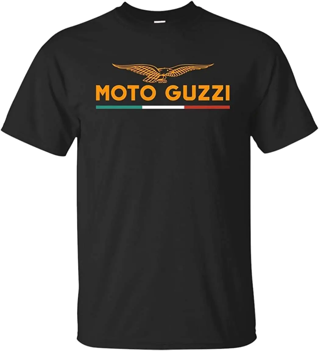 Moto Guzzi Eagle Logo Adhesive Retro Emblem Image Adult Fashion T-Shirt Black