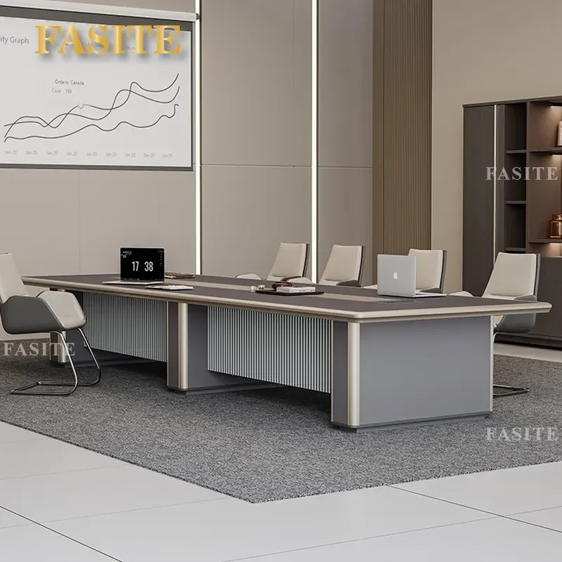 For Large Conference Table and Chair Set Simple Modern Long Desk Business Negotiation Office Furniture Meeting Room