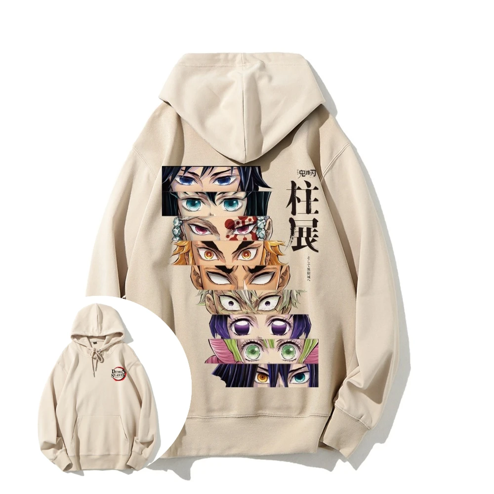Oversized Vintage Anime Demon Slayer Hoodie Mannen Vrouwen Sweatshirt Trui Streetwear Casual Y2k Kleding Herfst Winter Nieuwe Unisex