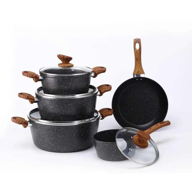 

Factory Direct Commercial 13pcs Aluminum Non-Stick Cooking Pot Cookware Set In Kitchen