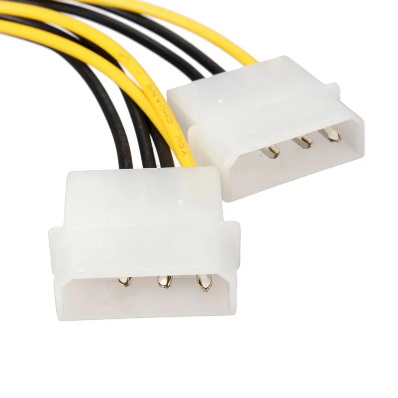 16cm 8핀-듀얼 4핀 비디오 카드 전원 코드 Y 모양 8핀 PCI Express-듀얼 4핀 몰렉스 그래픽 전원 케이블