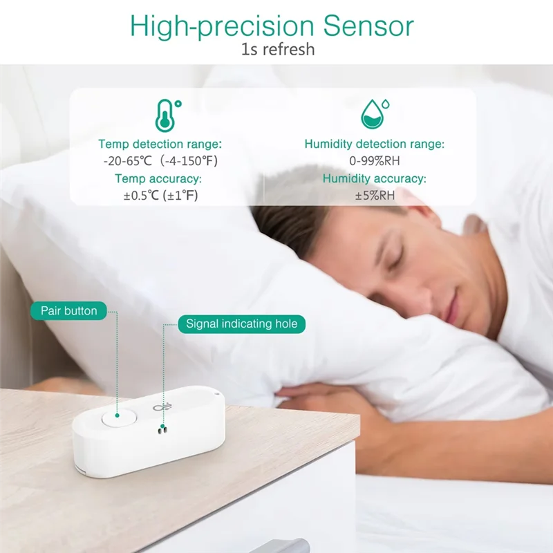 New WIFI Tuya Smart Thermometer And Humidity Sensor Mobile APP Wireless Temperature And Humidity Sensor 2Pcs-B12B