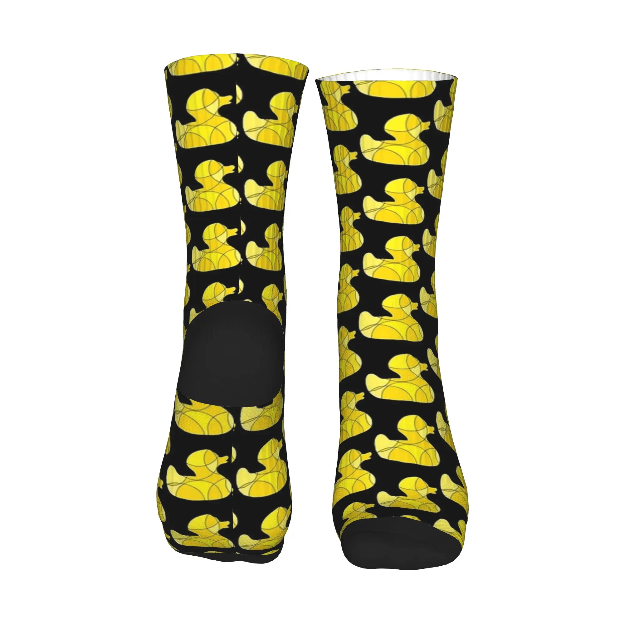Żółta Kaczka Śliczne Gumowe Kaczuszki Skarpety Skarpety dla Dorosłych Mężczyzn Wysokiej Jakości Gotyckie Skarpety Jesienne Skarpety Sportowe na Zewnątrz Antypoślizgowe Skarpety Graficzne