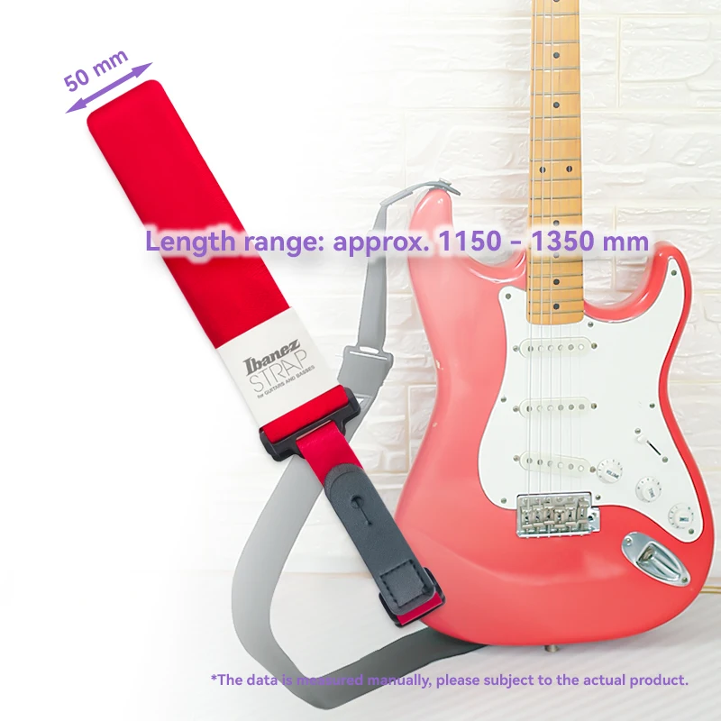 Ibanez Guitar Strap Thickened Sponge Adjustable Length Easy Installation Fits Bass, Acoustic Guitar, Electric Guitar