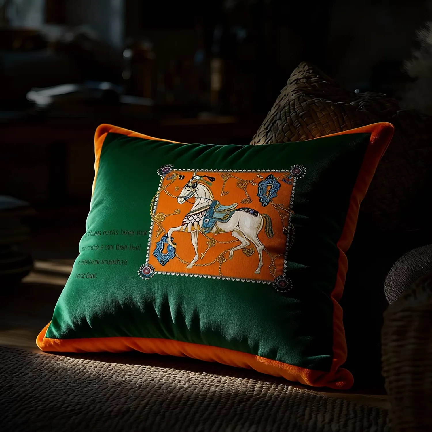 High Density Jacquard Luxury Pillowcase Horse Pattern Pillow Cover Soft Breathable Bedding Pillowcases Home Hotel Dorm Room Deco