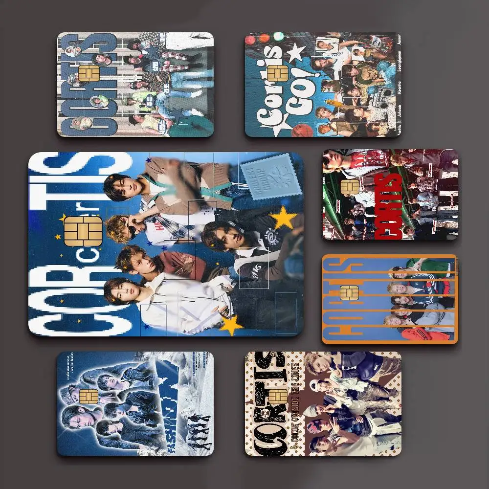 Music CORTIS Modern Pop Trend Anime Cartoon Bear Skin Sticker Film Tape Case for Big Credit Debit Card Front Side