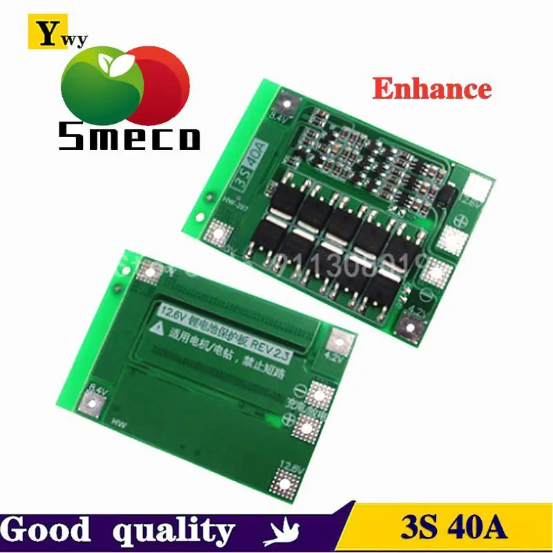 3S 40A Li-ion Lithium Battery Charger Lipo Cell Module PCB BMS Protection Board For Drill Motor 12.6V Enhance/Balance