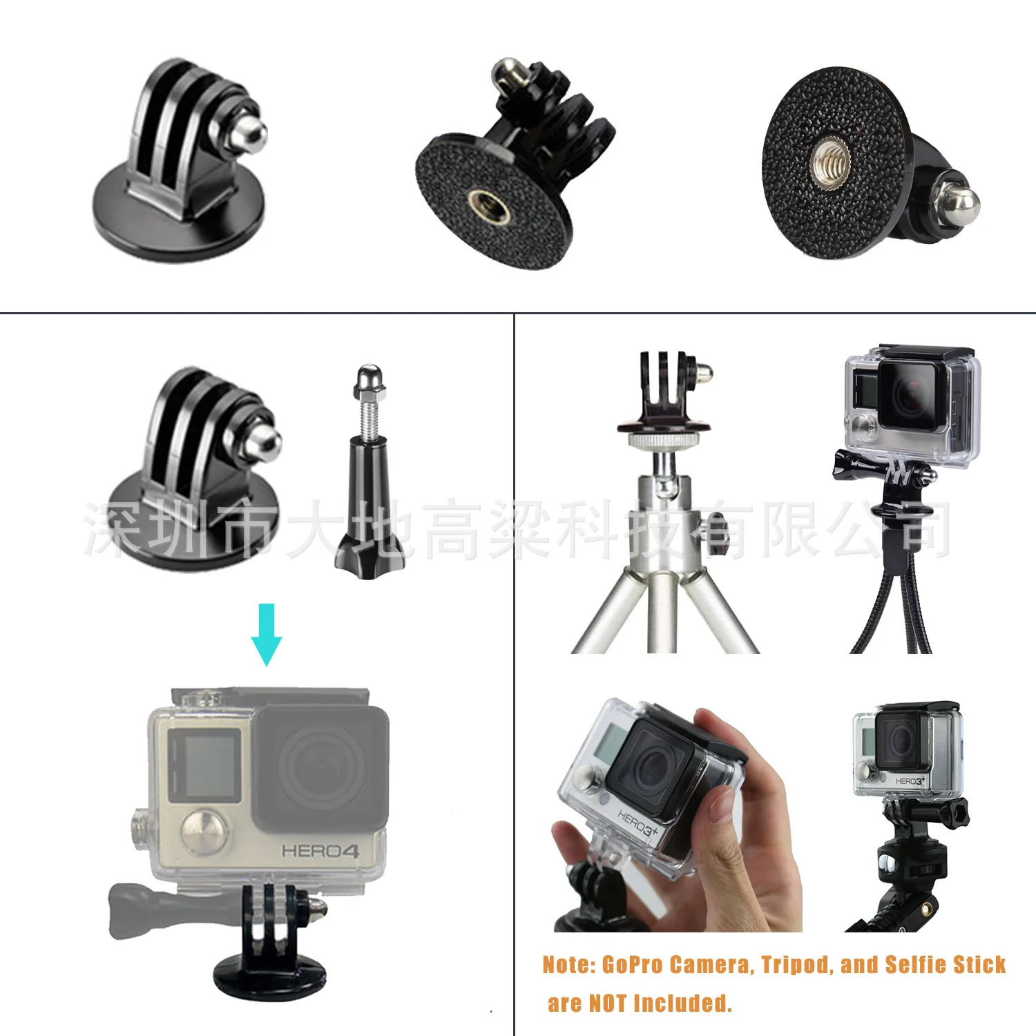 Camera Bridge Adapter for Gopro Mounts 1/4 inch Screw Hole for Sony Mini Cam Action Camera HDR AS20 AS30V AS15V AS200V AS300