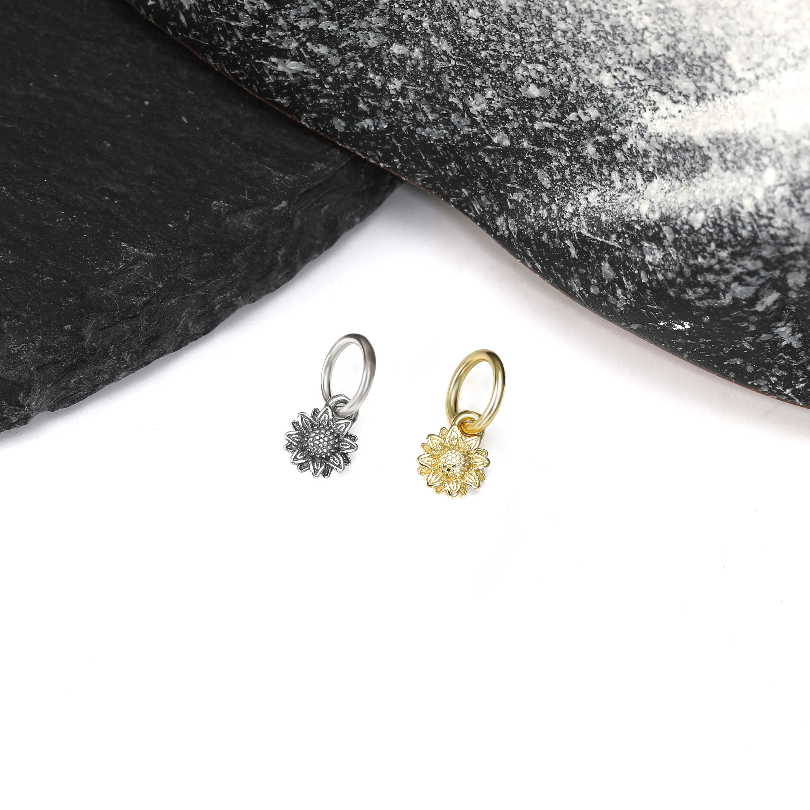 

DJ02 DJ202G genuine 925 sterling silver fashionable classic mini sunflower charm pendant silver jewelry