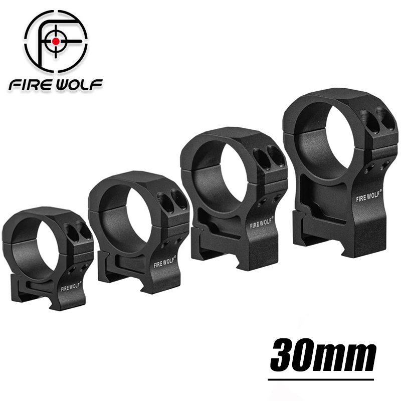 

FIRE WOLF 2PCS Hunting Rifles Scope Mount Ring for Dia 30mm Tube Scopes Picatinny Rail Optical Mount 7075 Aluminum