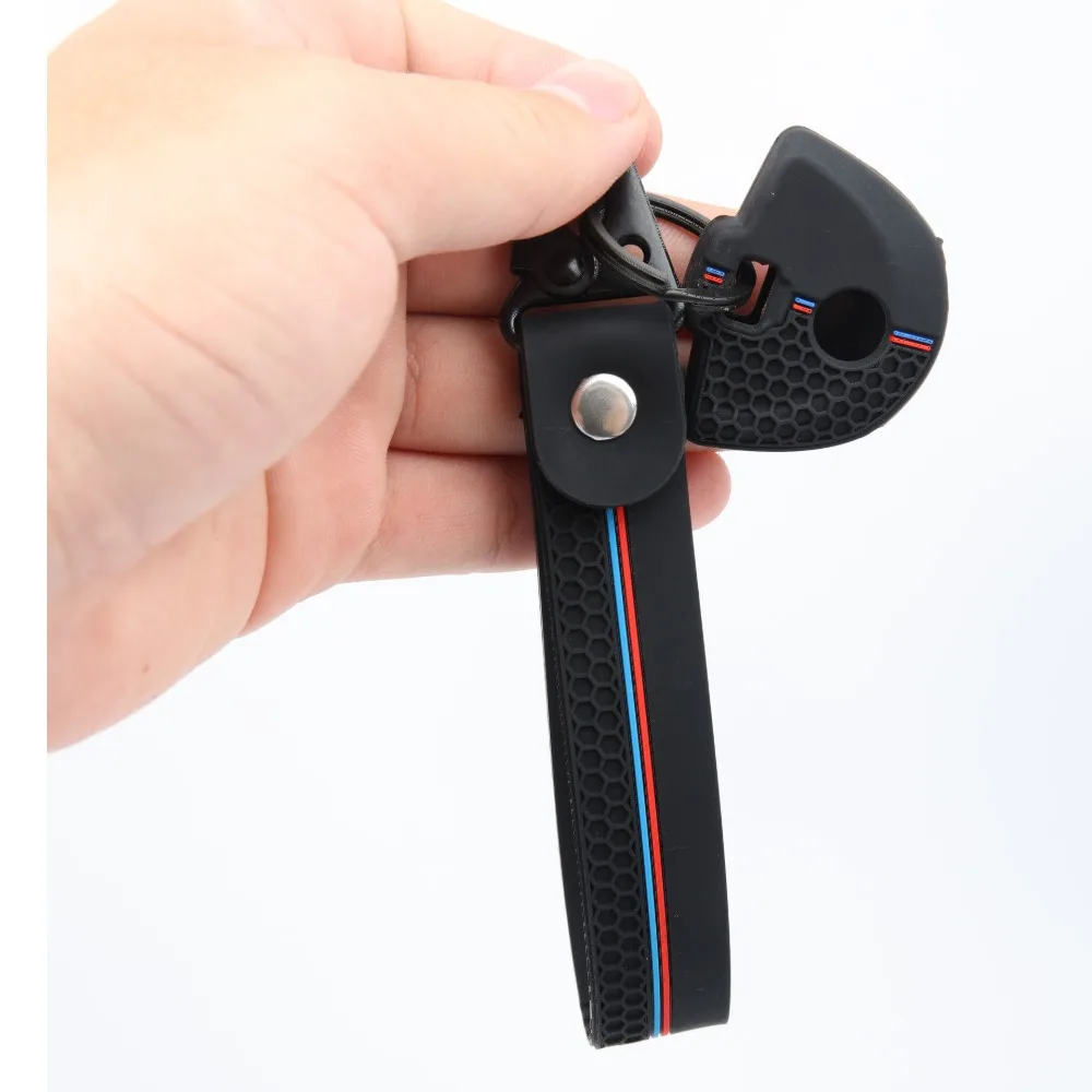 Soft Silicone Key Fob Case For BMW F750GS F850GS R1200GS R1250GS S1000XR S1000RR G310R G310GS Motorcycle with swivel clip