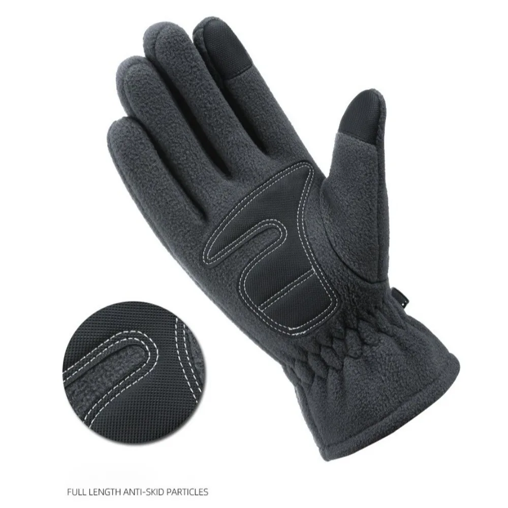 New Polar Fleece Winter Gloves Warm Touchable Screen Touch Screen Gloves Full Finger Skiing Gloves Men