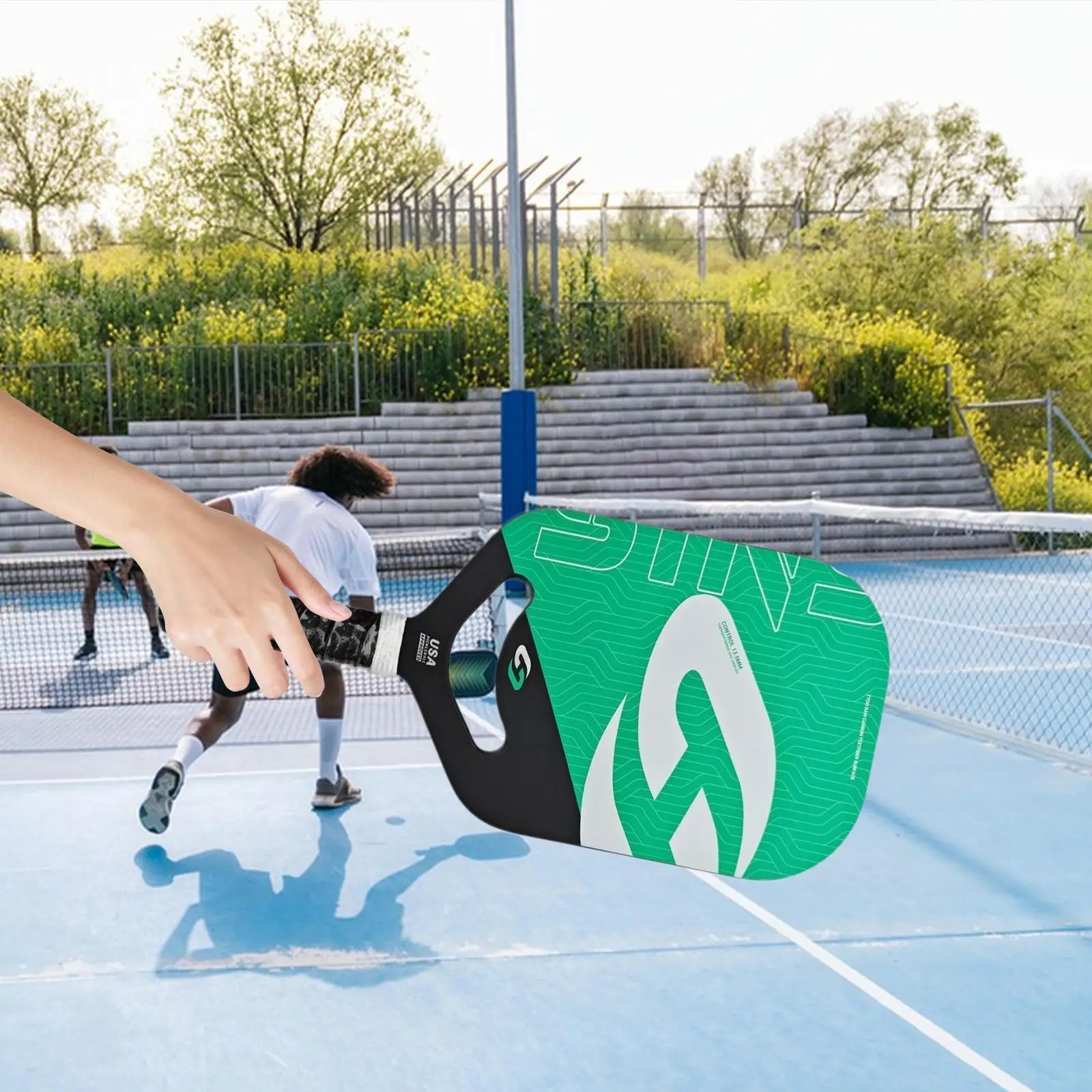 Pagaia da pickleball in fibra di carbonio Pratica portatile Nucleo a nido d'ape spesso 13,5 mm per il controllo dell'alimentazione Uomini Donne Bambini Adulti Avanzato