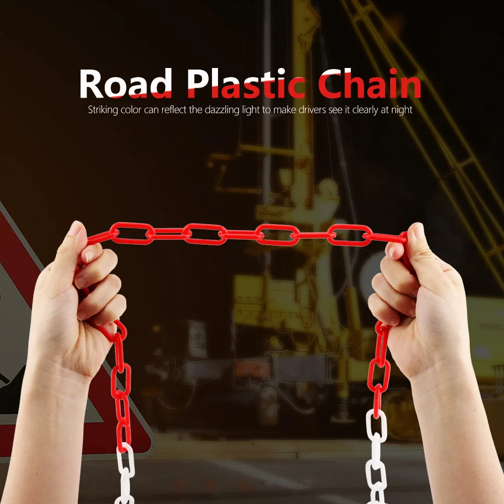 5M Plastic Warning Chain Road Warning Block Barrier Traffic Crowd Parking Control Used Urban Roads Highway Maintenanc Isolation