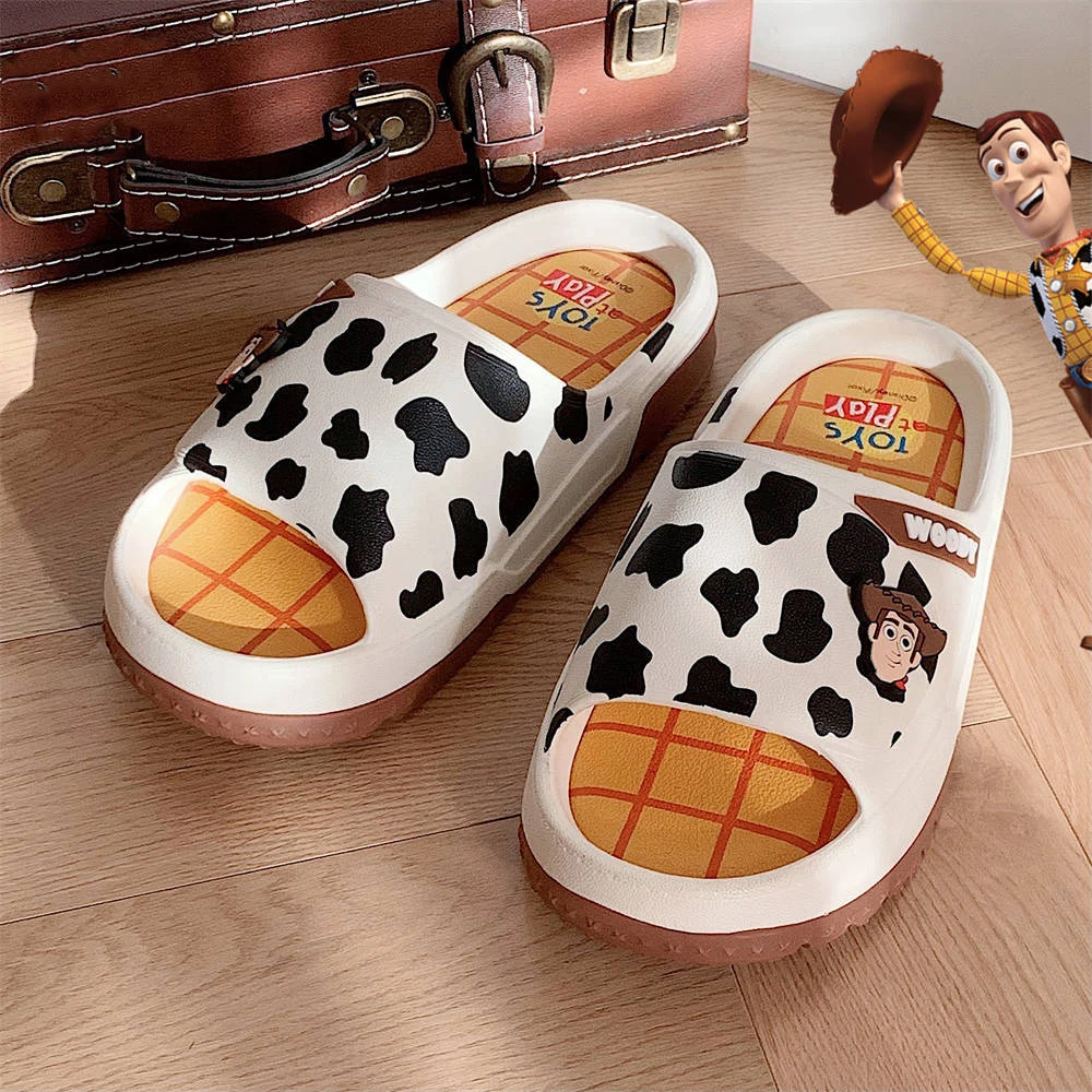 Cute Cartoon Toy Story Woody Summer Slippers Home Comfortable Soft-Soled Anti-Slip Thick Sole Flip Flop for Men