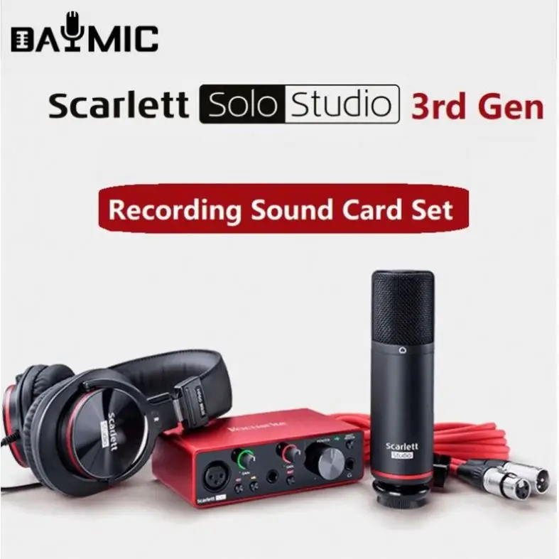 Professional studio audio interface recording Scarlett Solo PC Audio interface Condenser microphone headphone set