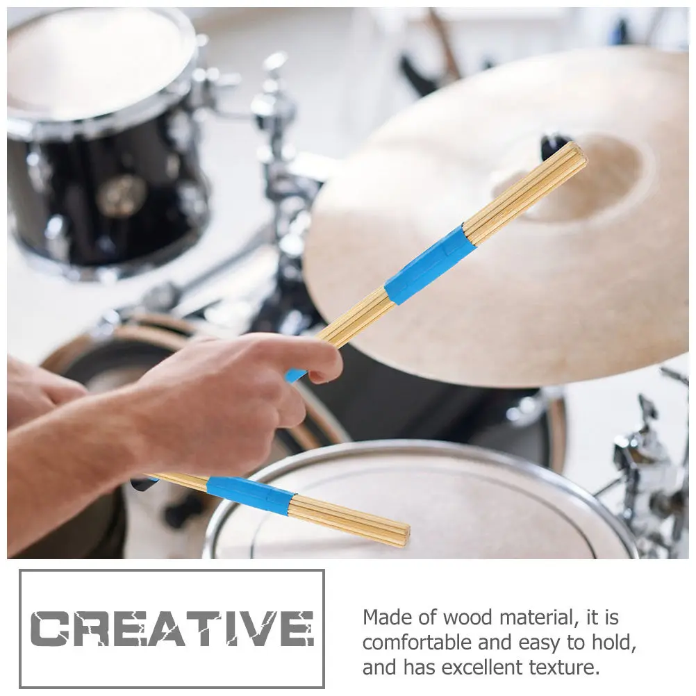 4Pcs Wooden Drum Brushes 19 Bundles Professional Percussion Drumsticks Drum Kit Accessories Musical Instrument Supplies