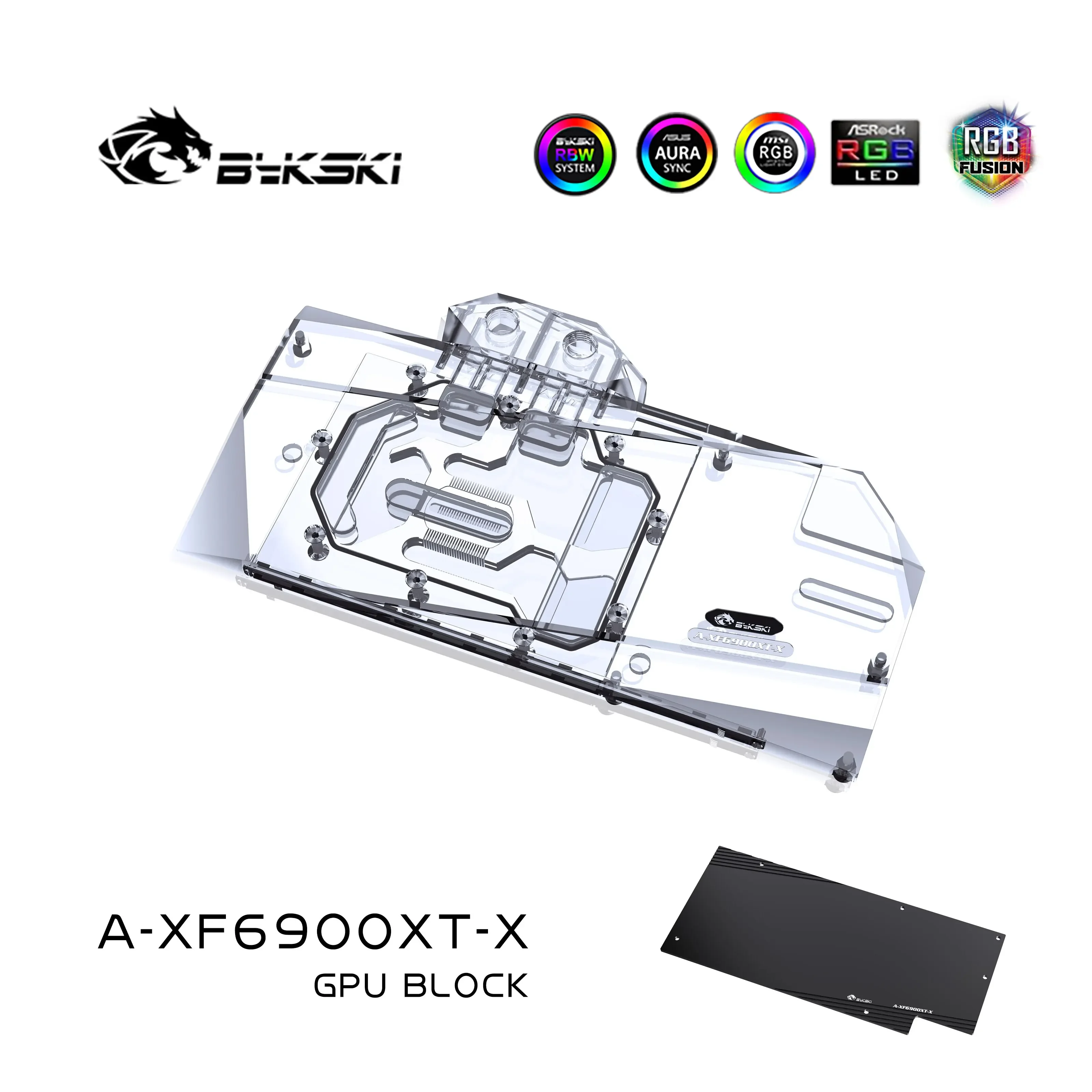 

Bykski Water Cooling Block use for XFX Radeon RX 6800 XT Speedster Merc 319/RX 6900XT GPU Card/Full Cover Copper Radiator Block