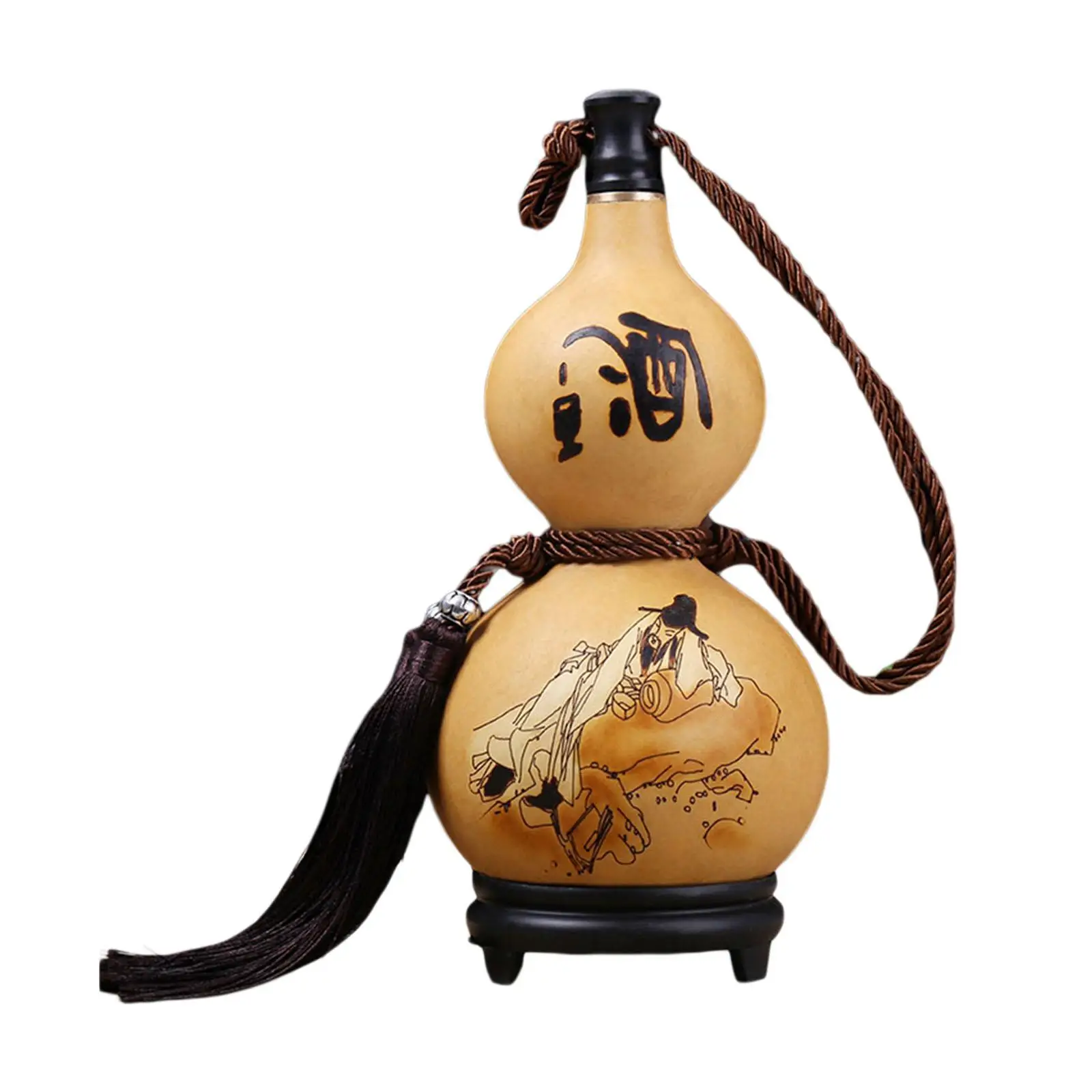 150ml 500ml 750ml Gourd Hip flasks with Tassel Gourd Shape Alcohol Flagon Durable Flagon for Outdoor camping Boating Daily Use