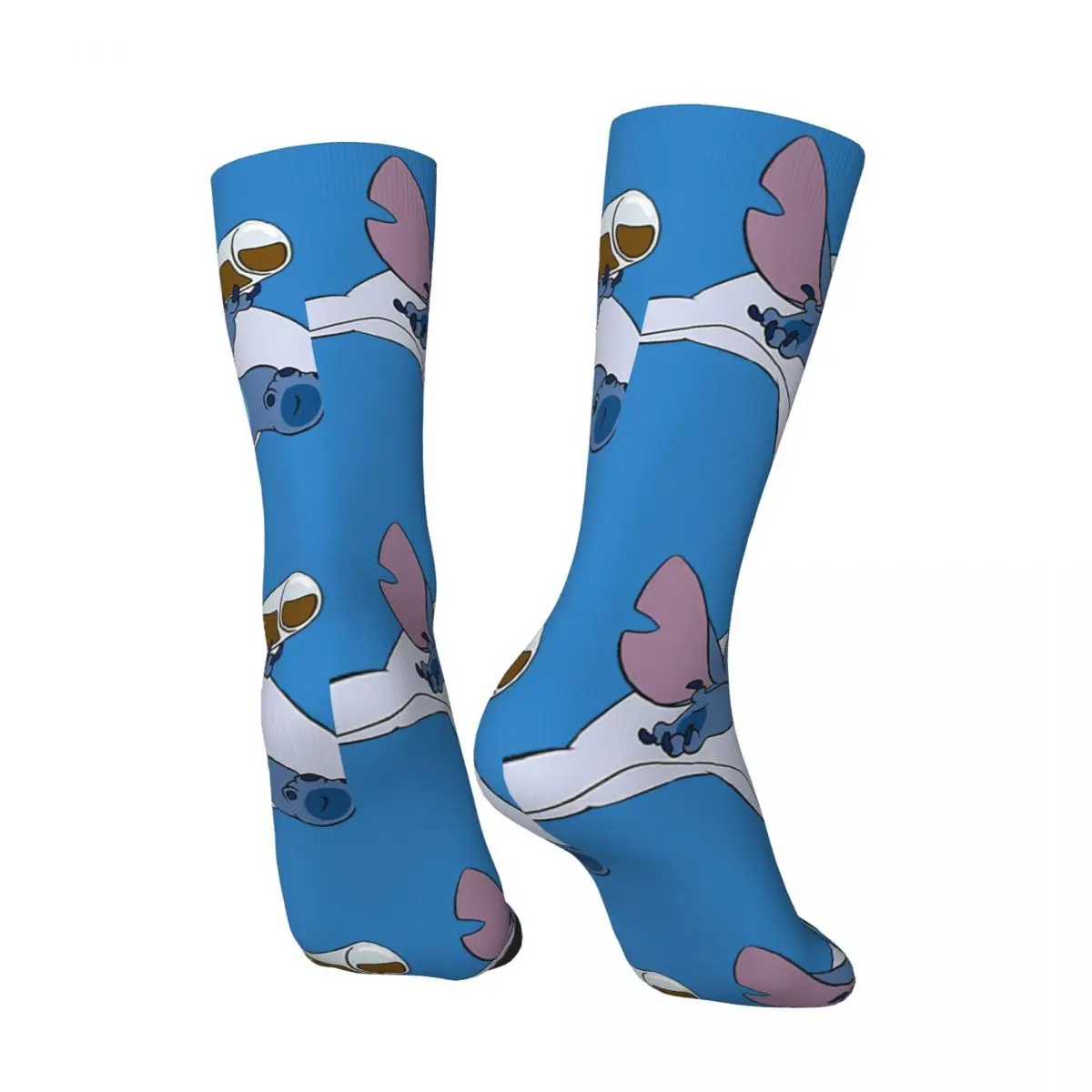 Coffee Men's Socks Vintage Harajuku Disney Lilo & Stitch Film Street Style Novelty Seamless Crew Sock