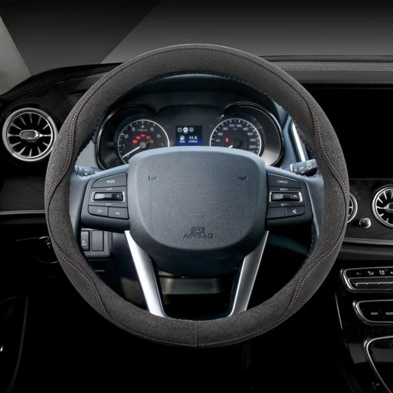 

For Dongfeng Aeolus A30 A60 S30 L60 H30 AX7 AX5 AX4 Non-Slip Absorb Sweat Suede Steering Wheel Cover Car Interior Accessories