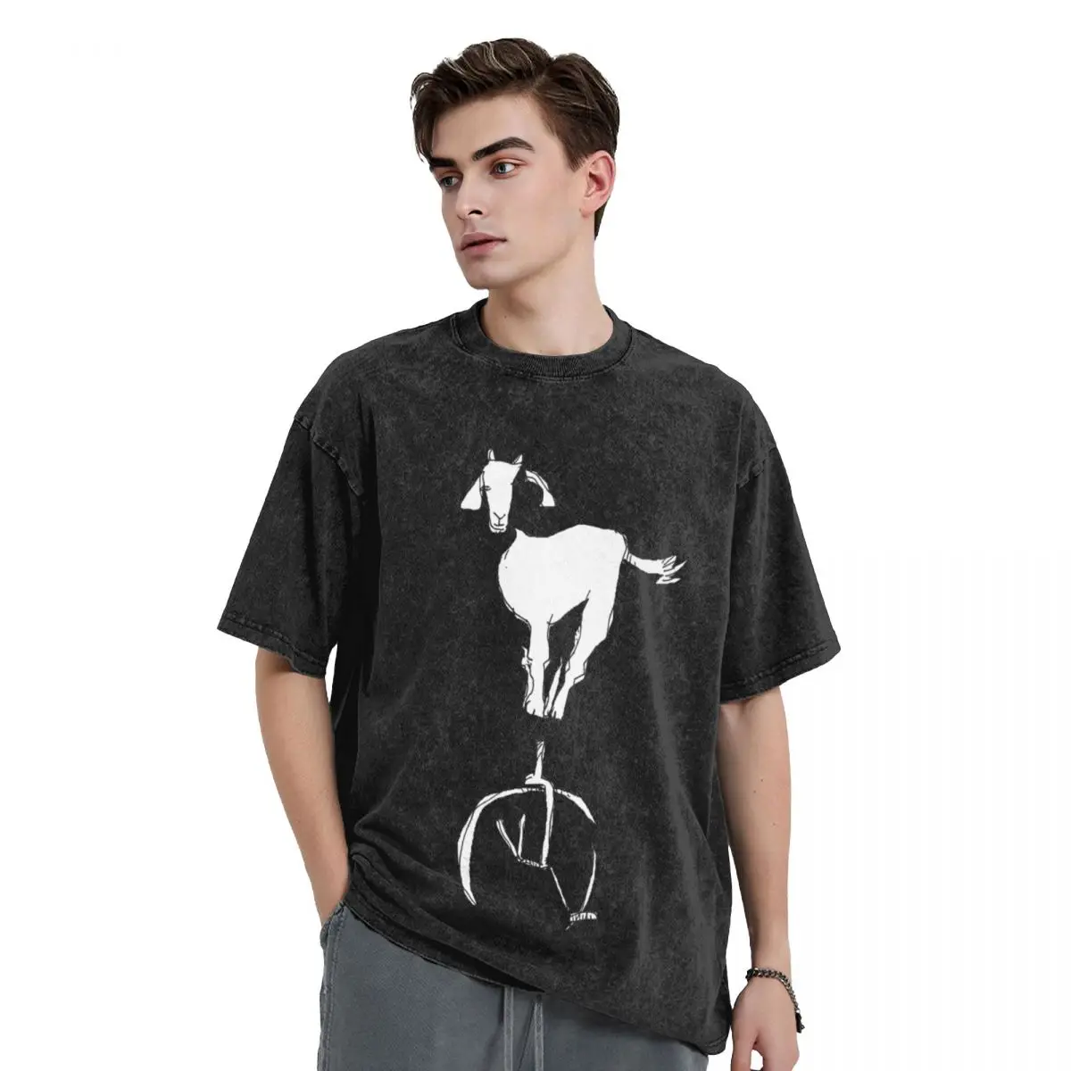 

Goat on a unicycle T-Shirt blanks plain mens vintage t shirts