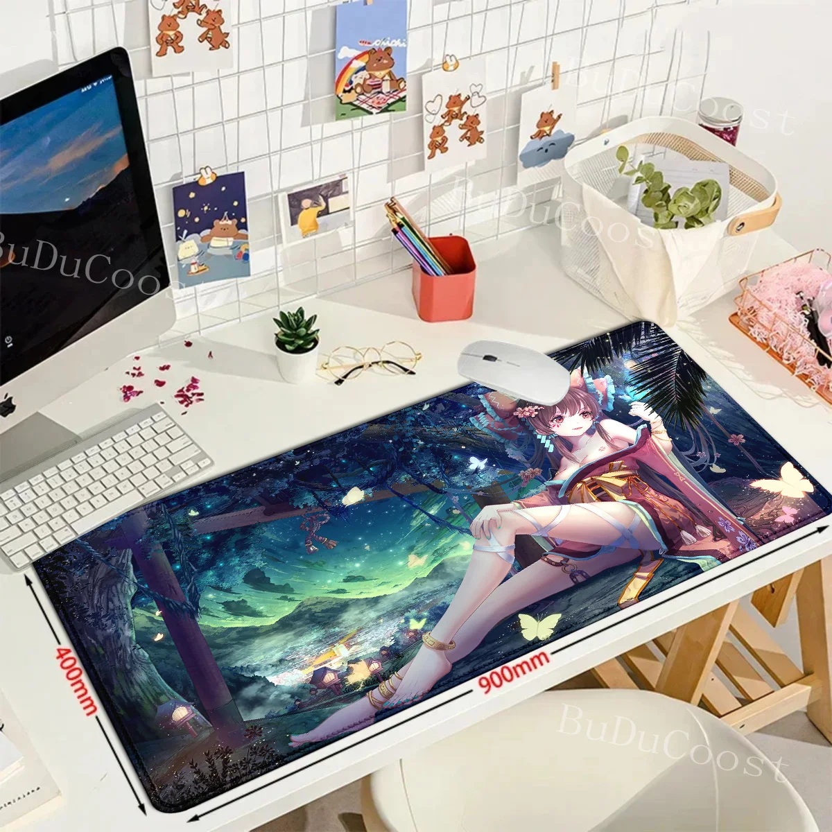 مشروع أنيمي توهو لوحة ماوس كبيرة للألعاب ، لوحة ماوس سميكة بحافة قفل ، لوحة مفاتيح كمبيوتر حصيرة طاولة مكتب #5
