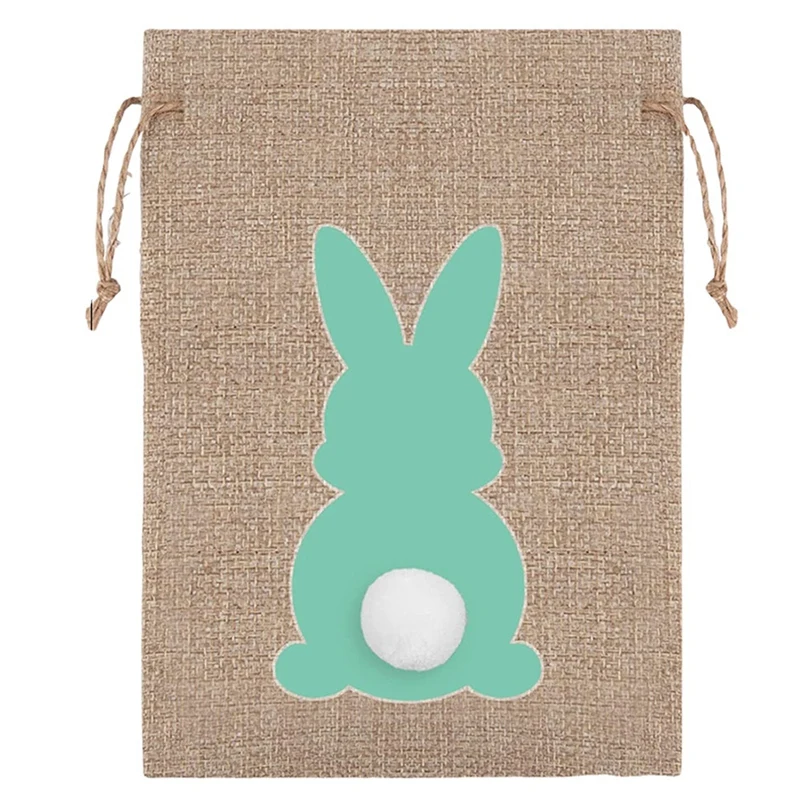 24 Pcs Easter Day Party Favor Bags Bunny Burlap Gift Bags Candy Bags Gift Wrap Bags For Easter Day 6 X 4 Inch