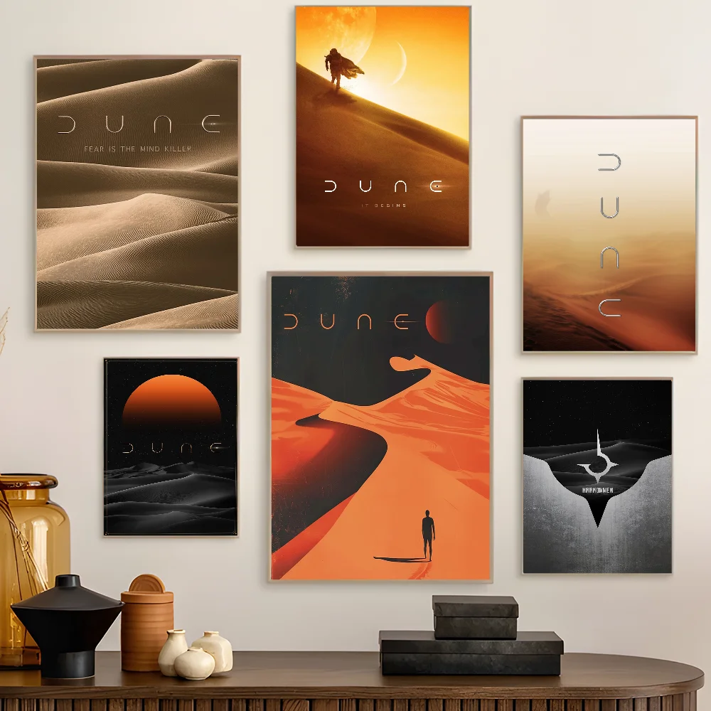 Retro Dune Classic Movie Anime Posters Sticky Fancy Wall Sticker For Living Room Bar Decoration Room Wall Decor