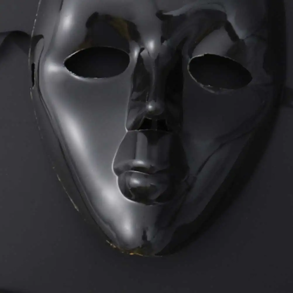 

3 PCS Electroplating Mask Shiny Party Carnival Prom Masquerade Masks Black Full Face Costume Male
