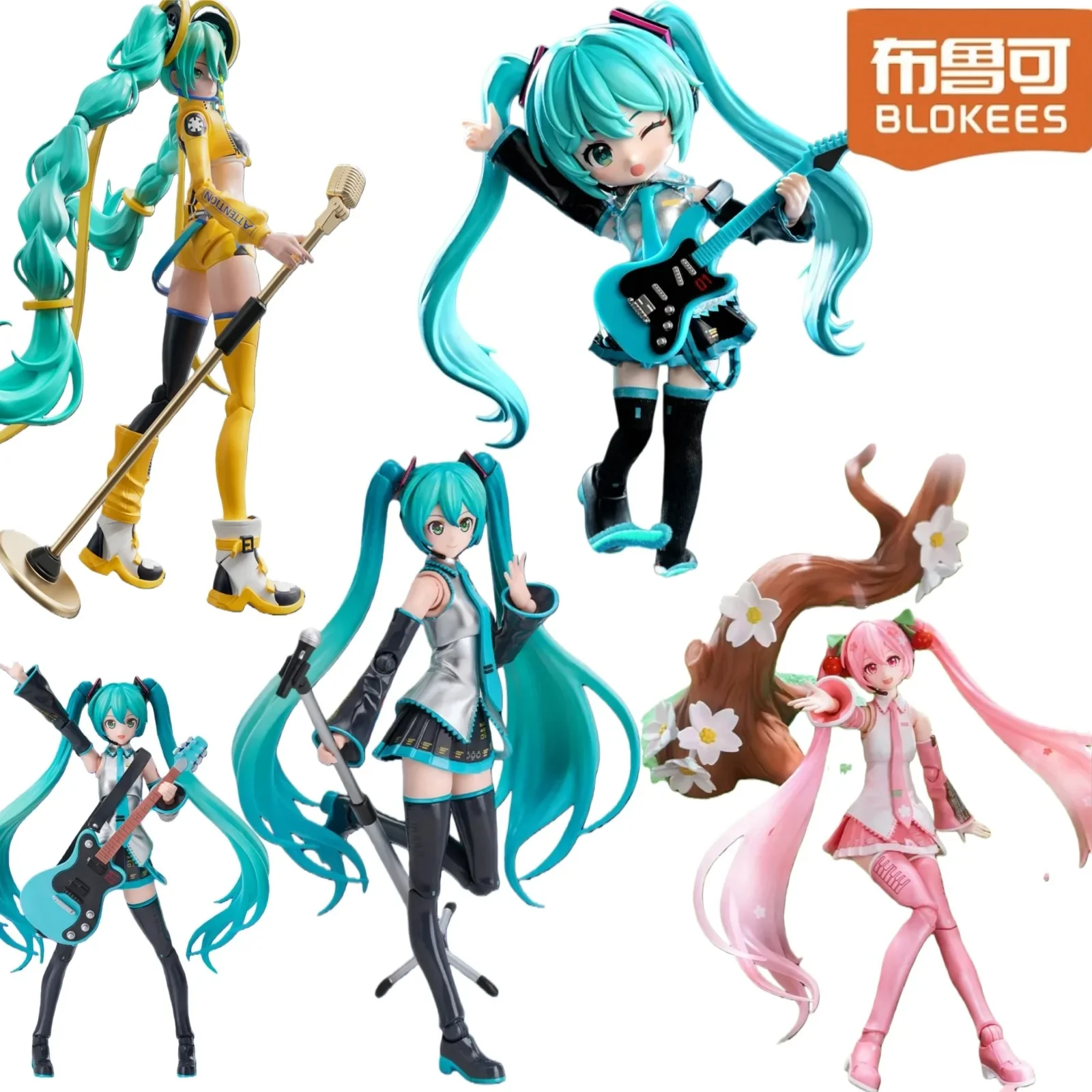 blokees-初音ミク-17th-モデリング桜ミク歌手アクションフィギュア関節可動アニメ組み立て玩具人形コレクションクリスマスギフト