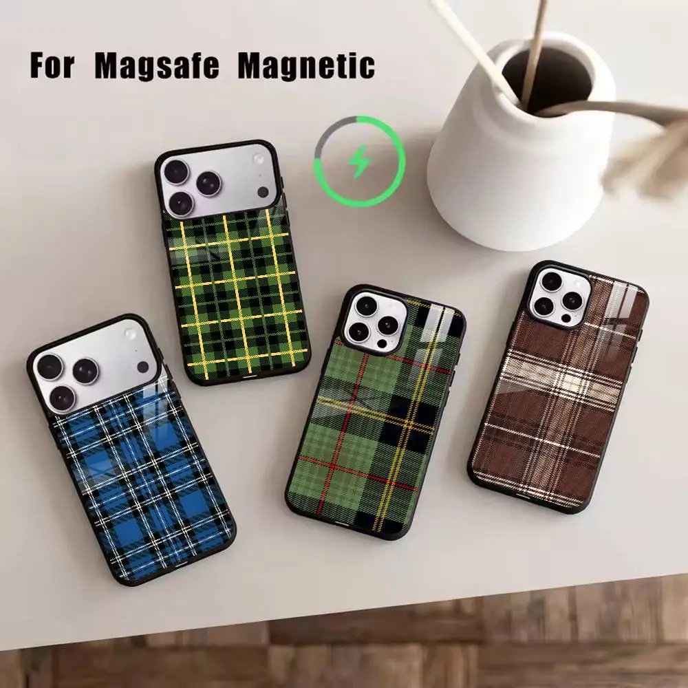 Cloth grain  Phone Case For iPhone17,16,15,14,13,12,11 Plus,Pro Magnetic with Magsafe Wireless Charging