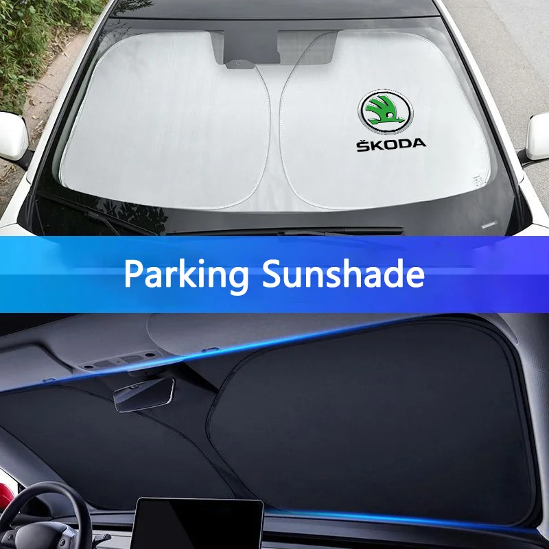 

Car UV Protection Windshield Sun Visor Foldable Sun Shade Cover For Skoda Octavia Rapid Fabia Superb Kodiaq Scala Karoq Kamiq