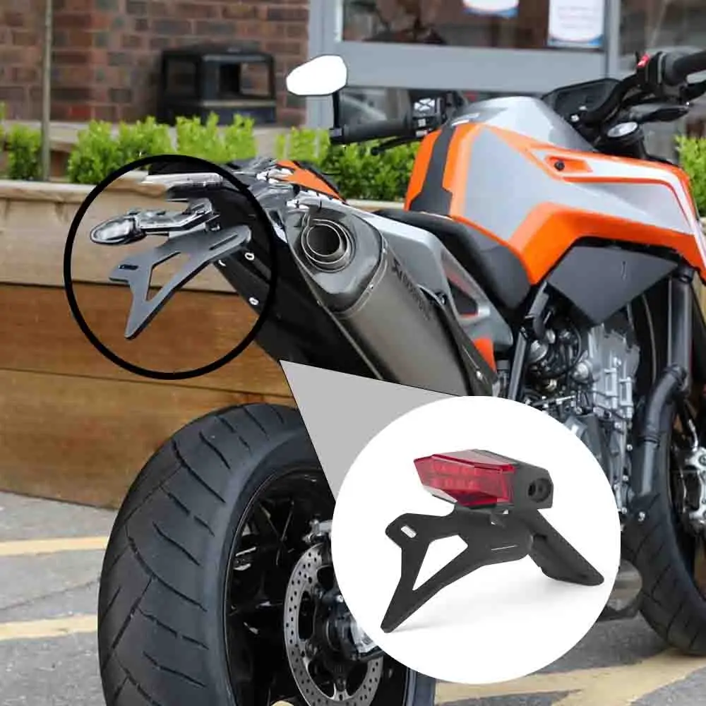 

Новинка для 790 890 Duke 790Duke 890Duke 2018-2024 мотоцикла, задний короткий хвост, держатель номерного знака, кронштейн задней бабки, светодиодный светильник