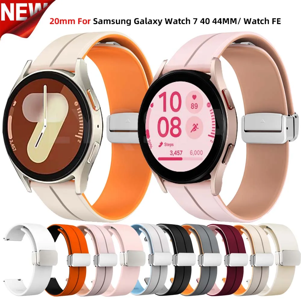 20 mm Silikonarmband für Samsung Watch 7/6/5/4 40 44 mm 5 Pro 45 mm Band Magnetschnalle Galaxy Watch 4/6Classic 42 43 mm 46 mm 47 mm