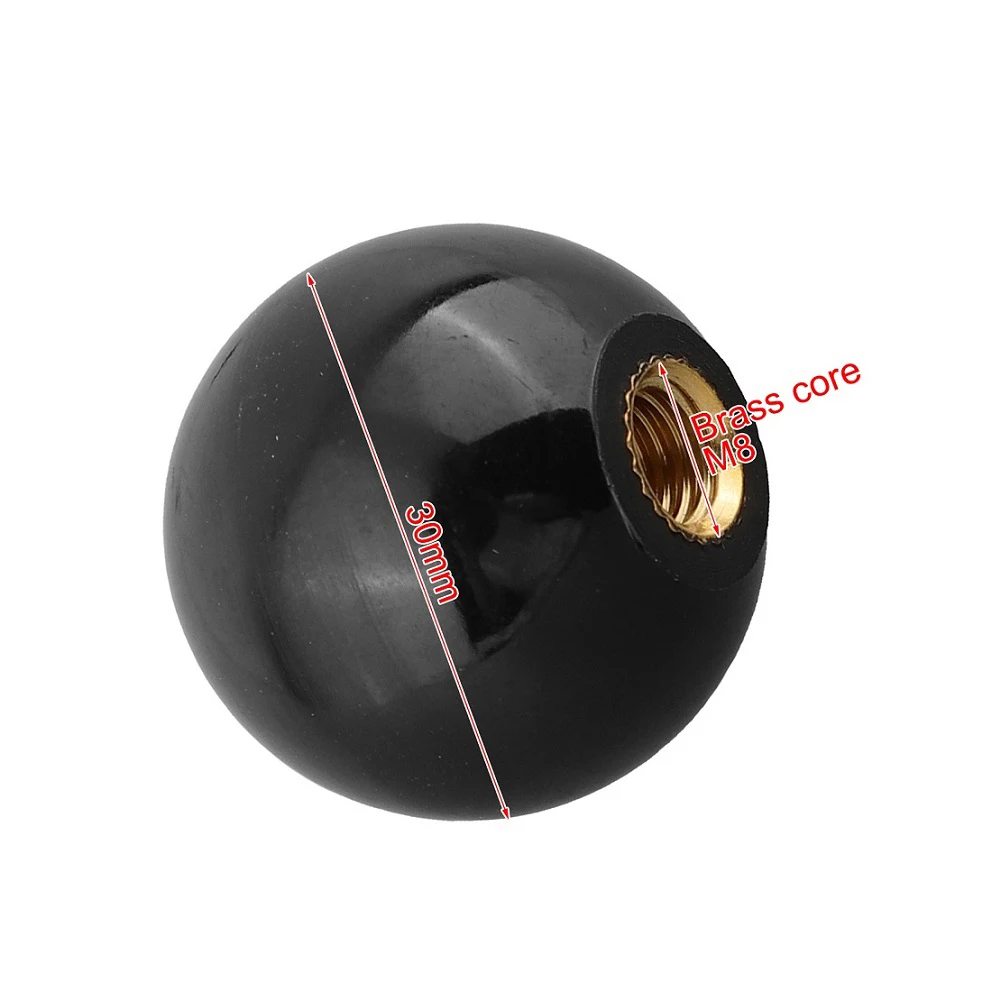 Reliable Bakelite Round Ball Knob 5Pcs Black Threaded Ball Design Suitable for Machinery and Electronic Equipment