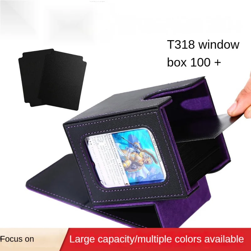 Deck Box For Commander Display Card Case Fits 100 Double Sleeved Cards For Card Storage Box With 2 Dividers