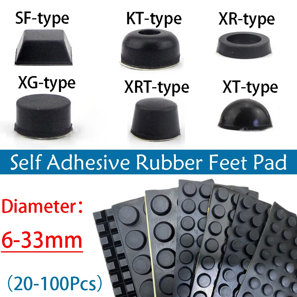 Self Adhesive Rubber Feet Furniture Leg Feet Protector Pad Round/Square Shock Absorber Feet Pad Leg Pad For Furniture/Equipment