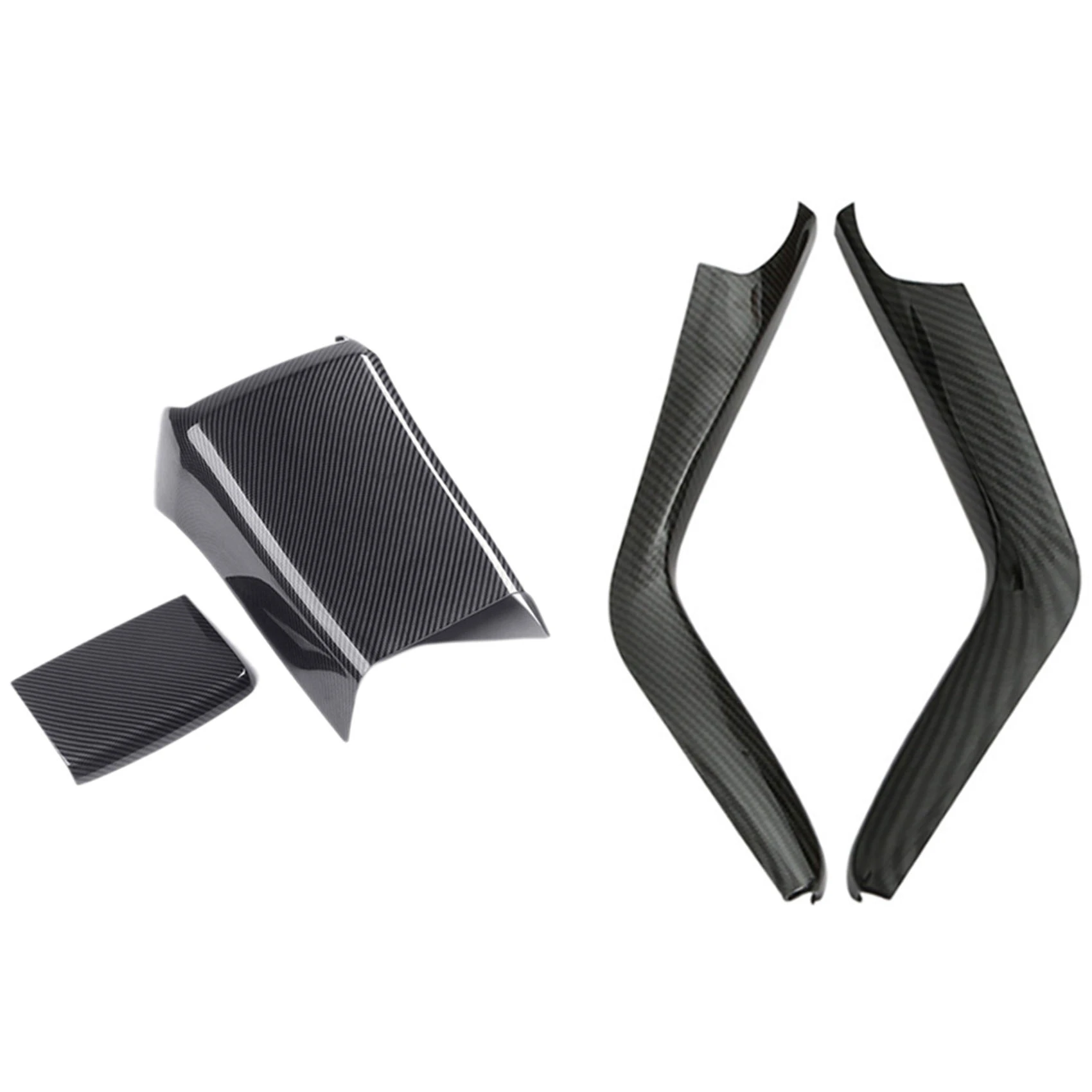 2 Set Car Accessories: 1 Set Gear Shift Stripe Panel Cover & 1 Set Car Rear Armrest Box Anti-Kick Plate Armrest Panel