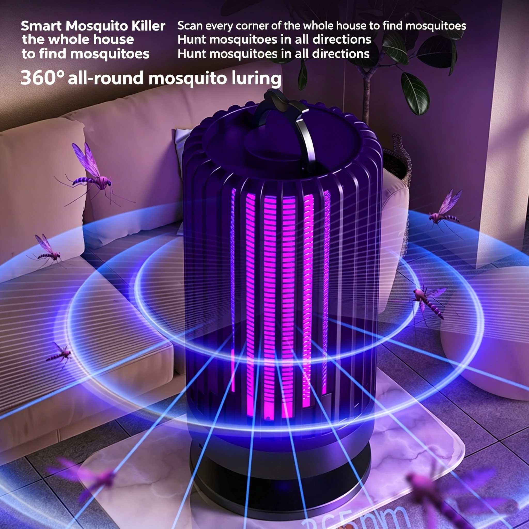 LED Electric Mosquito Killer Lamp UV Trap Lamp Mute Anti 3000V Fly Bug Trap Physical Home Portable Outdoor Mosquito Terminator