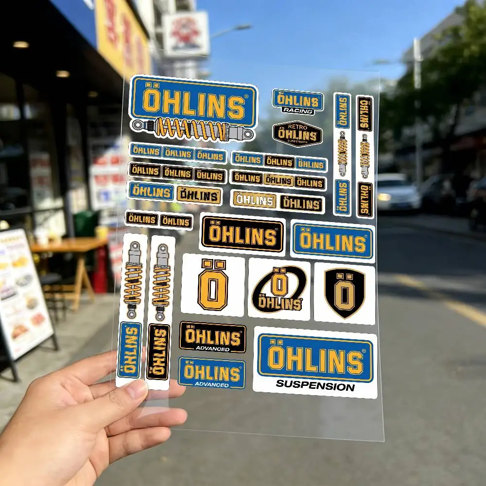 FOR OHLINS MOTO Waterproof Reflective Scratch Cover Sticker Universal Decor Decal For Car Motorcycle Helmet Refrigerator
