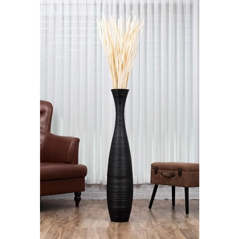 Large Floor Vase – Handmade Flower Holder Made of Wood, Sophisticated Tall Vase for Decorative Branches