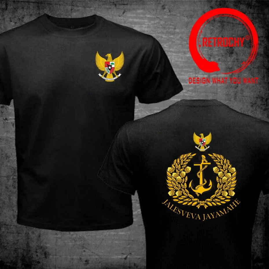 Funny Design Indonesian Navy National Marine  Shirt Men Fashion Trendy Casual Clothing Stylish Tops Tee Shirt Leisure Tshirt Men